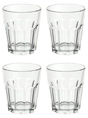 4 IKEA POKAL Glass, clear glass, 9 oz
